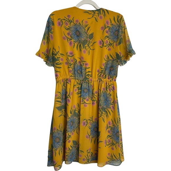 MADEWELL Sweetgrass Ruffle-Sleeve Dress in Painted Blooms Floral Sz: 10 - Picture 2 of 7